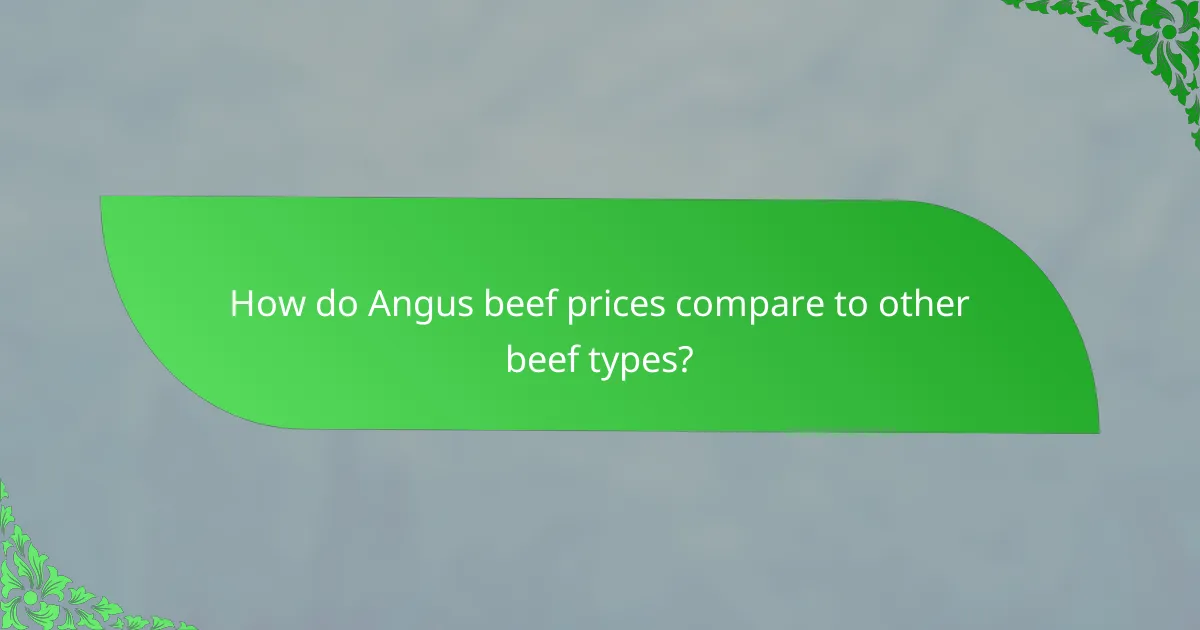 How do Angus beef prices compare to other beef types?