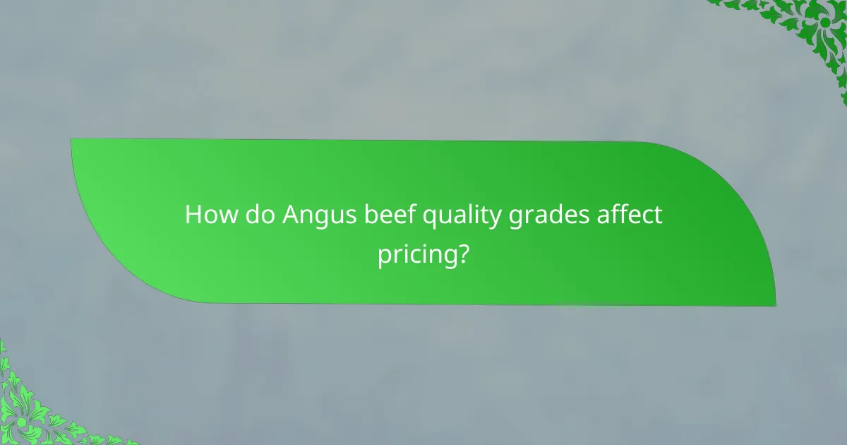 How do Angus beef quality grades affect pricing?