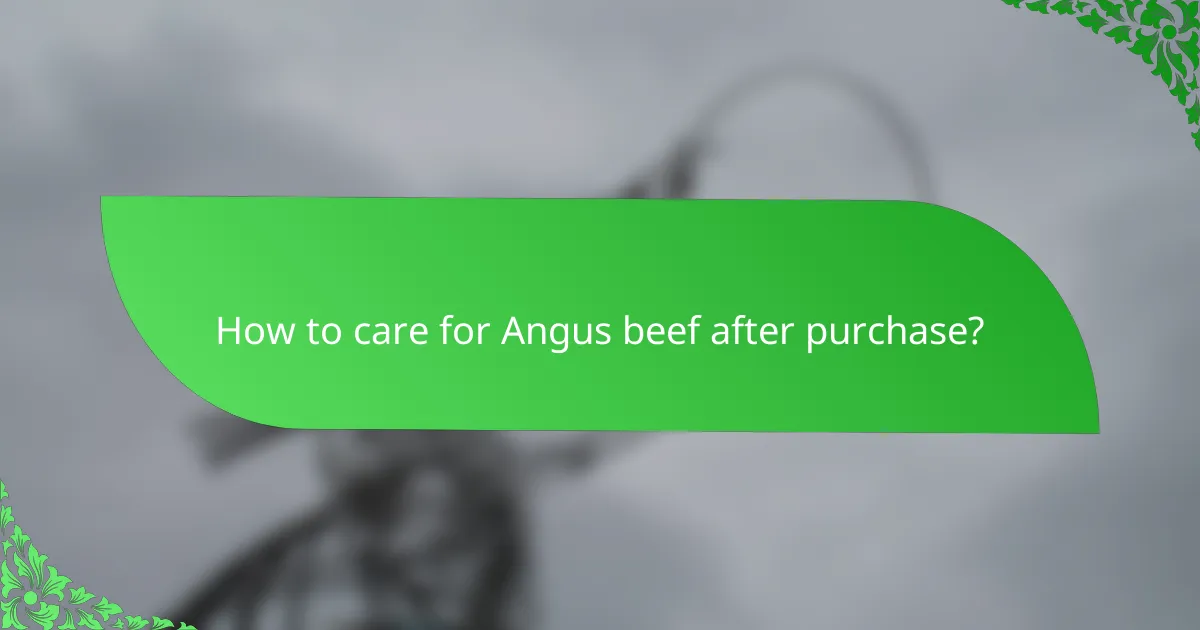 How to care for Angus beef after purchase?