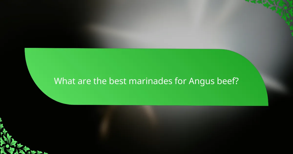 What are the best marinades for Angus beef?