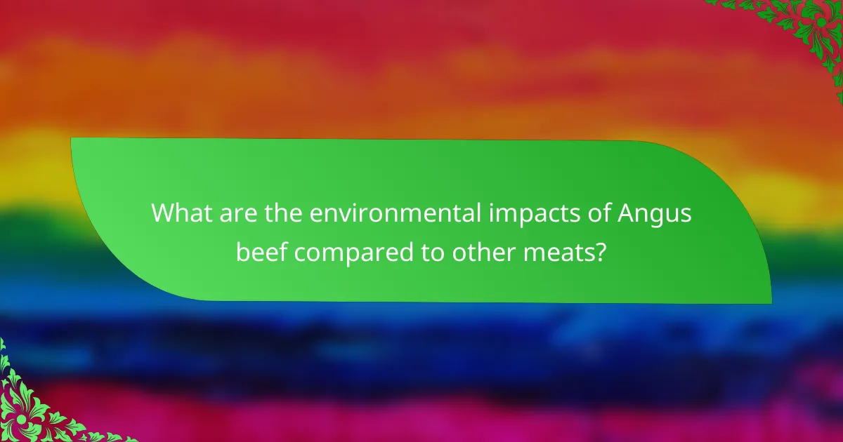 What are the environmental impacts of Angus beef compared to other meats?