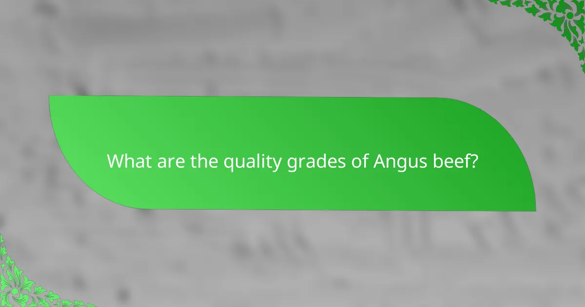 What are the quality grades of Angus beef?